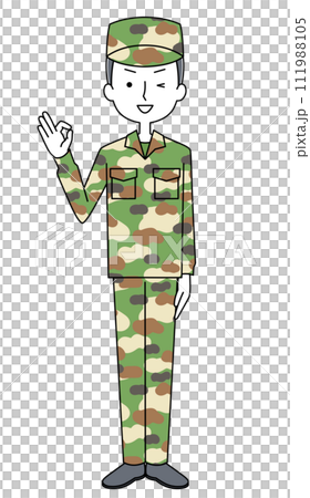 オッケーサイン　陸上自衛隊　迷彩服（男性） 111988105