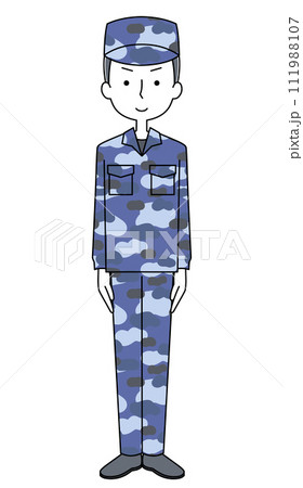 きをつけ　海上自衛隊　迷彩服（男性） 111988107