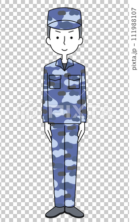 きをつけ　海上自衛隊　迷彩服（男性） 111988107