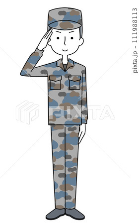 敬礼 航空自衛隊 迷彩服(男性) 敬礼 航空自衛隊 迷彩服(男性) 111988113