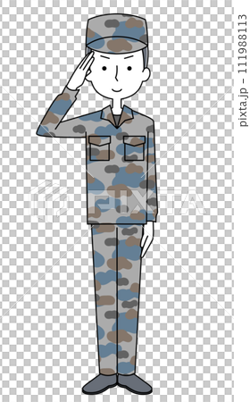 敬礼 航空自衛隊 迷彩服(男性) 敬礼 航空自衛隊 迷彩服(男性) 111988113