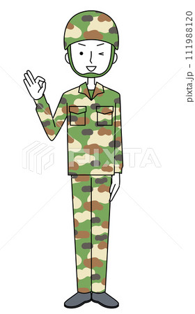 オッケーサイン　陸上自衛隊　迷彩服（男性） 111988120
