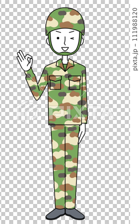 オッケーサイン　陸上自衛隊　迷彩服（男性） 111988120