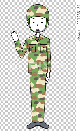 Fist pump, Ground Self-Defense Force, camouflage uniform (male) 111988124