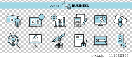 Simple icon set related to economy and business Simple icon set related to economy and business 111988595