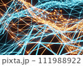 Digitally generated abstract render, visualization of a neural network, IT structure, network and social connections 111988922