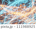 Digitally generated abstract render, visualization of a neural network, IT structure, network and social connections 111988925