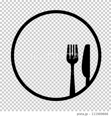 刀和叉剪影圖標 刀和叉剪影圖標 111989666