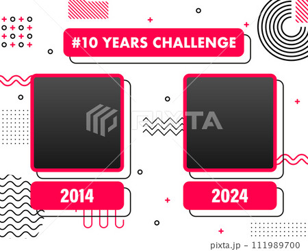 Dynamic 10 Years Challenge Concept with Pink and Black Color Scheme for Social Media Posts 111989700