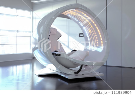 A futuristic center to help customers with virtual reality 111989904