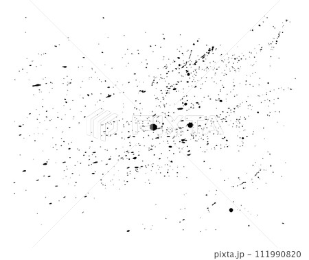 Abstract black grunge texture with paint splashes. Black paint splatter isolated on white background. Water splash silhouette vector texture overlay. Abstract black grunge texture with paint splashes. Black paint splatter isolated on white background. Water splash silhouette vector texture overlay. 111990820