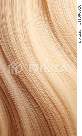 AI-generated content. Golden blonde hair with a silky wavy texture. AI-generated content. Golden blonde hair with a silky wavy texture. 111990920