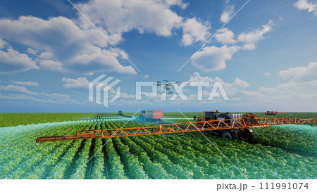 Autonomous agriculture vehicle and drone self driving, 5G techno 111991074