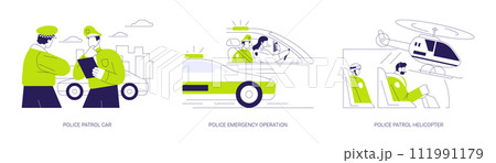 Police officers abstract concept vector illustrations. 111991179