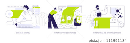 Fabrics chemical treatment abstract concept vector illustrations. 111991184