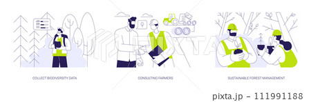 Conservation scientists abstract concept vector illustrations. Conservation scientists abstract concept vector illustrations. 111991188