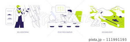 Geoscientists abstract concept vector illustrations. 111991193