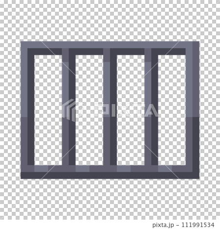 Pixel illustration of iron grid (small) 111991534