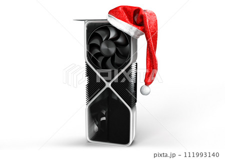 Festive Video card. Technology Christmas concept. 3D Rendering Festive Video card. Technology Christmas concept. 3D Rendering 111993140