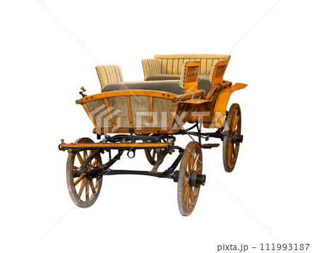 old vintage carriage isolated on white background old vintage carriage isolated on white background 111993187