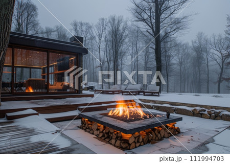 the large fire pit is in the background 111994703