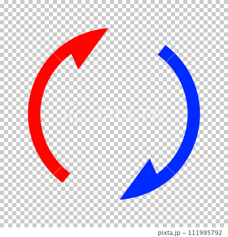 Blue and red arrow thin 111995792
