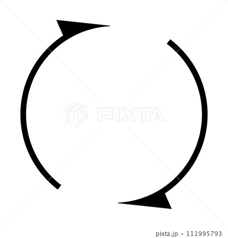 黒の回転する矢印　極細 111995793