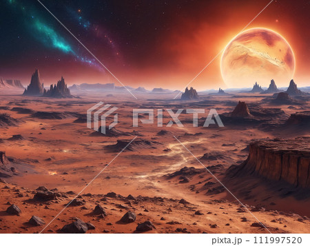 Desert terrain on an alien planet Desert terrain on an alien planet 111997520