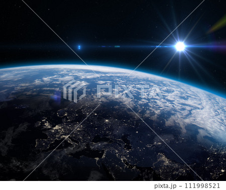 Earth at Night - Europe, Africa and Asia. 111998521