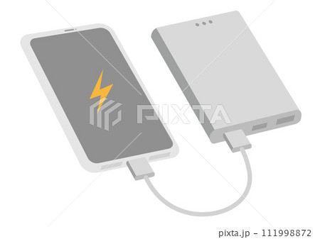 スマートフォンとバッテリーのイラスト_1 111998872