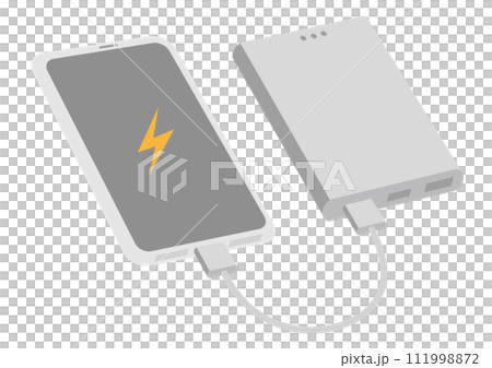 スマートフォンとバッテリーのイラスト_1 111998872