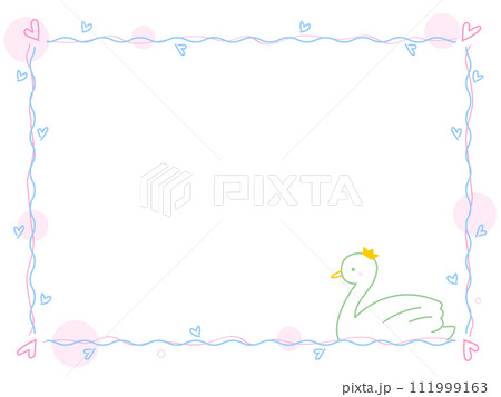 優しいタッチの白鳥のフレーム 111999163