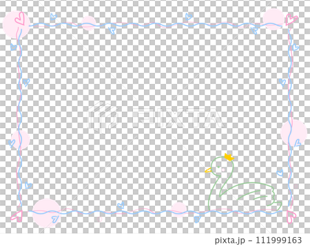 優しいタッチの白鳥のフレーム 111999163