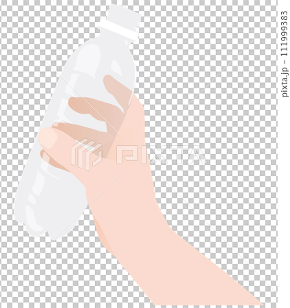 一手拿著空塑膠瓶的向量圖 一手拿著空塑膠瓶的向量圖 111999383