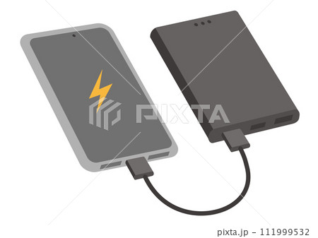 スマートフォンとバッテリーのイラスト_2 スマートフォンとバッテリーのイラスト_2 111999532
