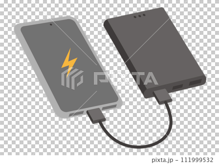 スマートフォンとバッテリーのイラスト_2 スマートフォンとバッテリーのイラスト_2 111999532