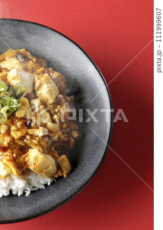 お豆腐たっぷりの長葱乗せ熱々麻婆丼 お豆腐たっぷりの長葱乗せ熱々麻婆丼 111999607