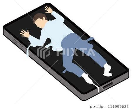 スマホ依存の男性 111999682