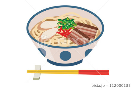 美味しそうな沖縄そばのイラスト 112000182