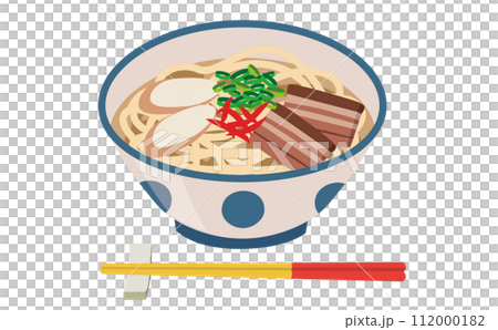 美味しそうな沖縄そばのイラスト 112000182