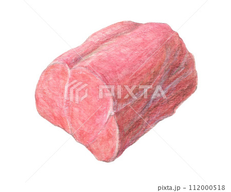 豚ヒレ肉　水彩色鉛筆イラスト 112000518