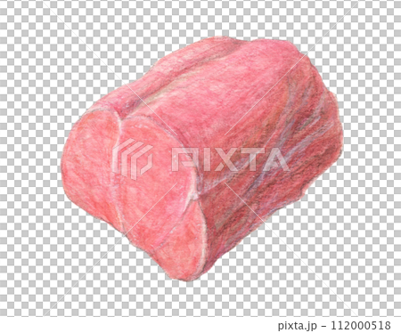 豚ヒレ肉　水彩色鉛筆イラスト 112000518
