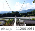 大井川上の塩郷の吊橋(恋金橋)の風景 112001061