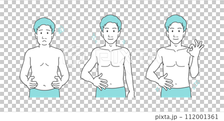 青年男性上身形態對比與變化圖解集 112001361
