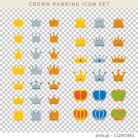 Simple and cute crown/crown ranking icon set/vector material 112001661