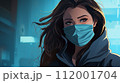 マスクをした魅力的な女性のイラスト 112001704