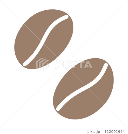 Coffee beans icon in trendy soft brown. Isolated design elements for logo, sticker, pointer or cards Coffee beans icon in trendy soft brown. Isolated design elements for logo, sticker, pointer or cards 112001944