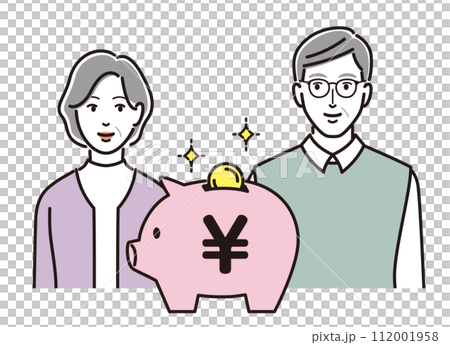 老後のお金について考えるシニア夫婦 112001958