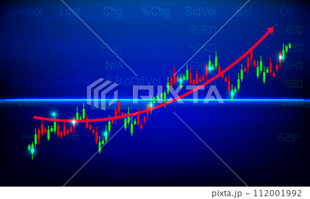 red arrow up with candlestick chart Stock Market Finance Technology vector illustration red arrow up with candlestick chart Stock Market Finance Technology vector illustration 112001992