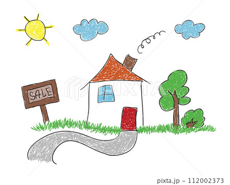 hand drawn sketch house for sale 112002373